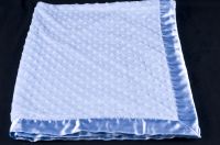 Carters Just One Year JOY Minky Dots BLUE Security Blanket 40x30